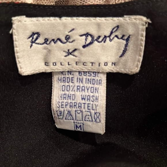 Vintage René Derhy Black & Red Cami with sequins & lace trim Size M #B63 - Picture 4 of 6